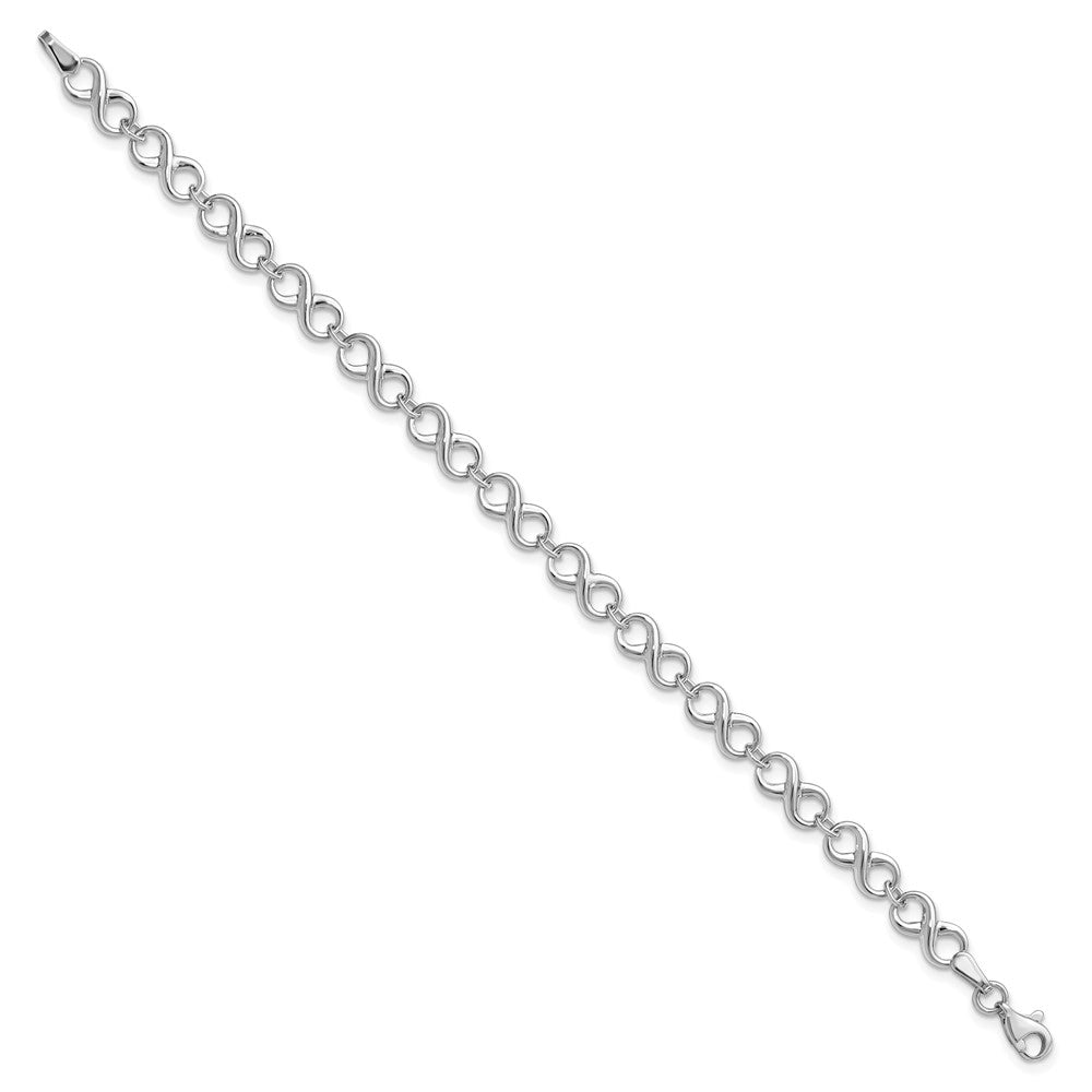 14K White Gold Polished Bracelet 7  inches