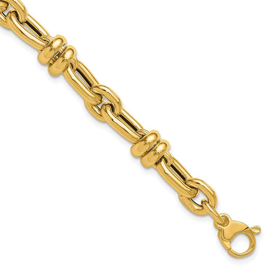 14K Polished Fancy Link Bracelet 7.5  inches
