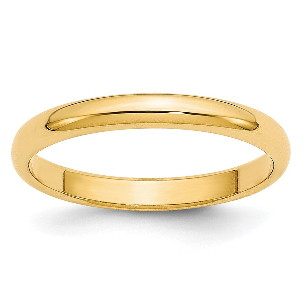 14k Yellow Gold 2.5mm Lightweight Half Round Wedding Band Size 9