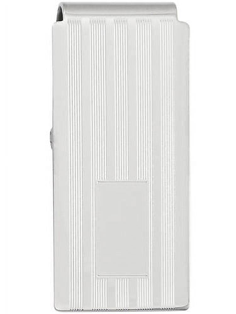 Primal Rhodium-Plated Kelly Waters Lined Engraveable Hinged Money Clip