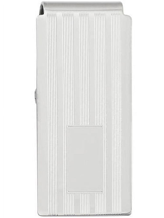 Primal Rhodium-Plated Kelly Waters Lined Engraveable Hinged Money Clip