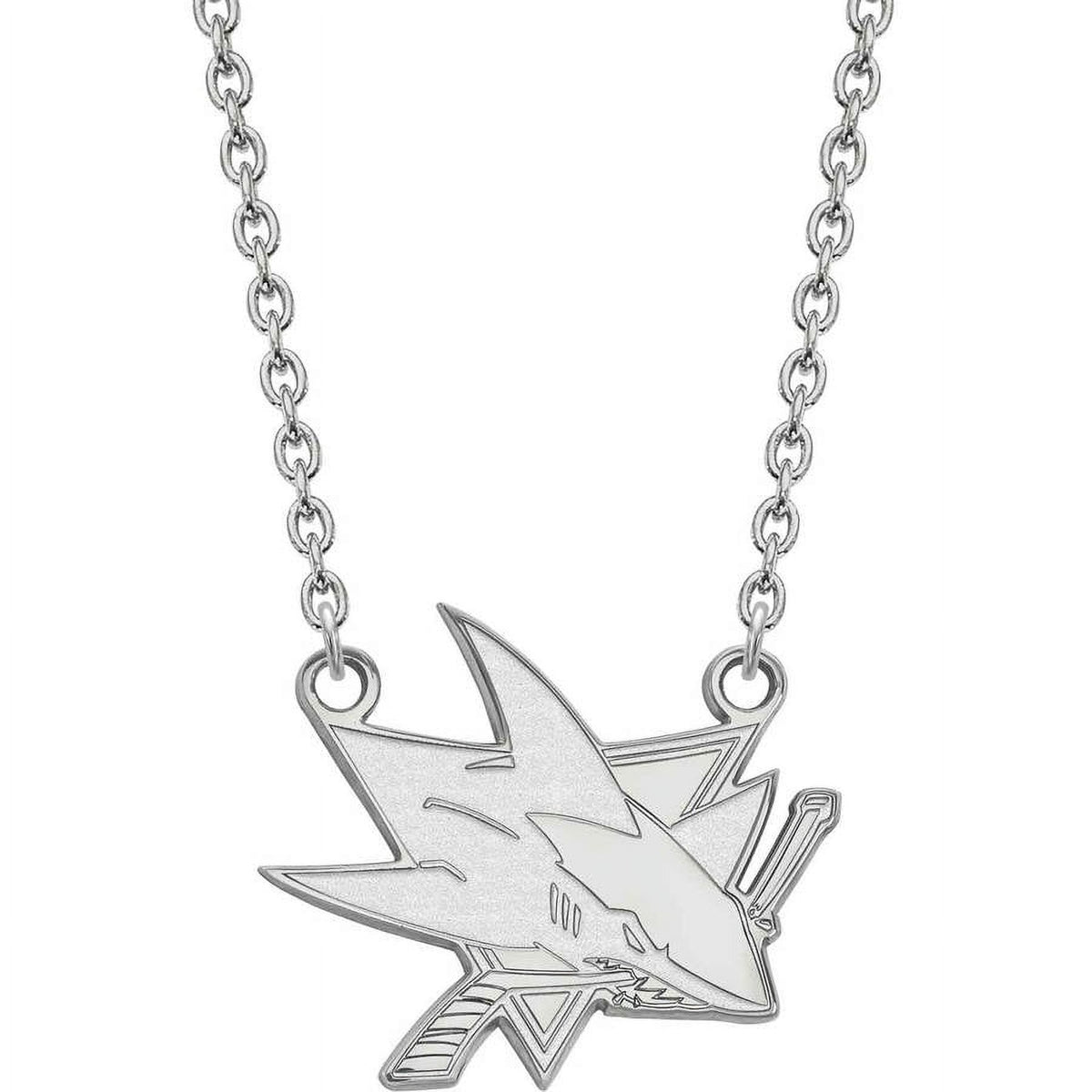 LogoArt NHL San Jose Sharks Sterling Silver Large Pendant with Necklace