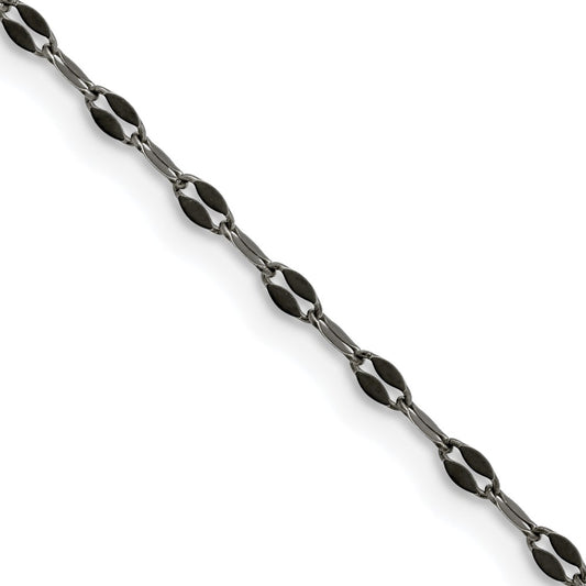 Stainless Steel Oxidized 2.5mm 18in Fancy Chain