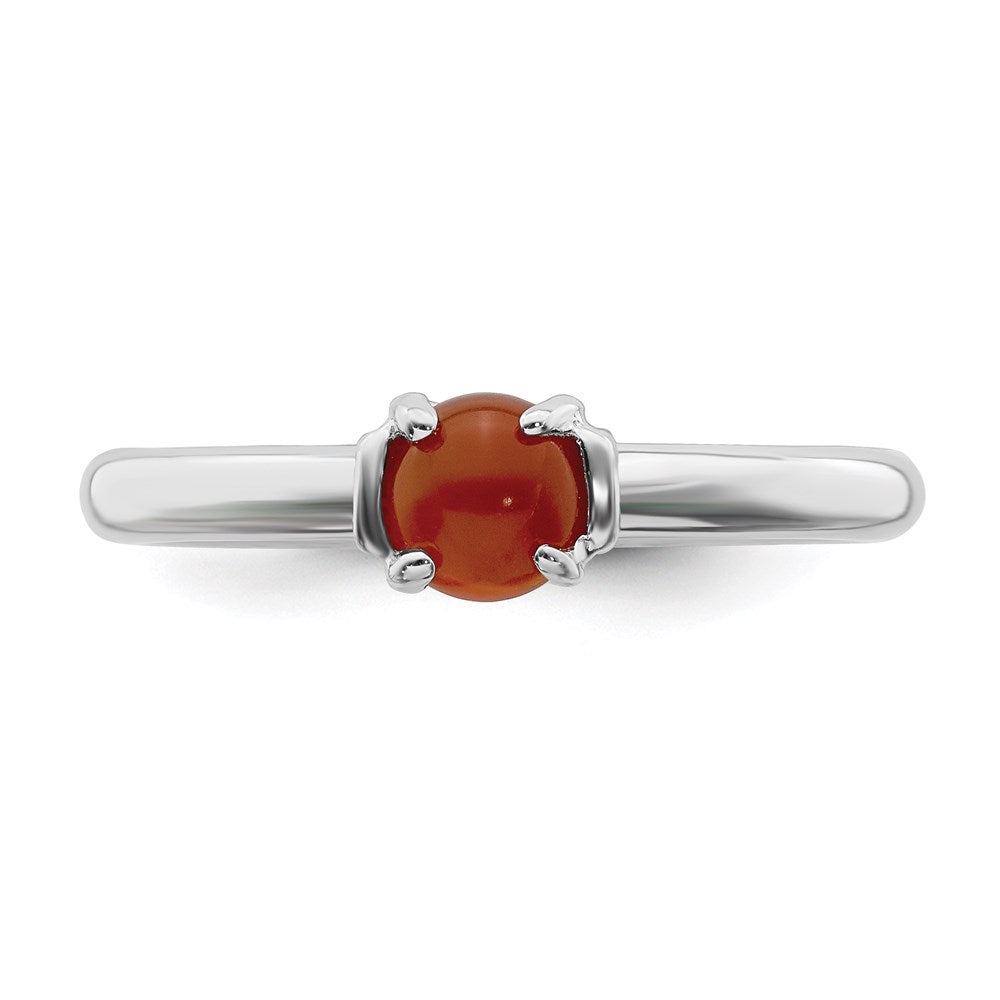 Sterling Silver Stackable Expressions Polished Red Agate Ring Size -8