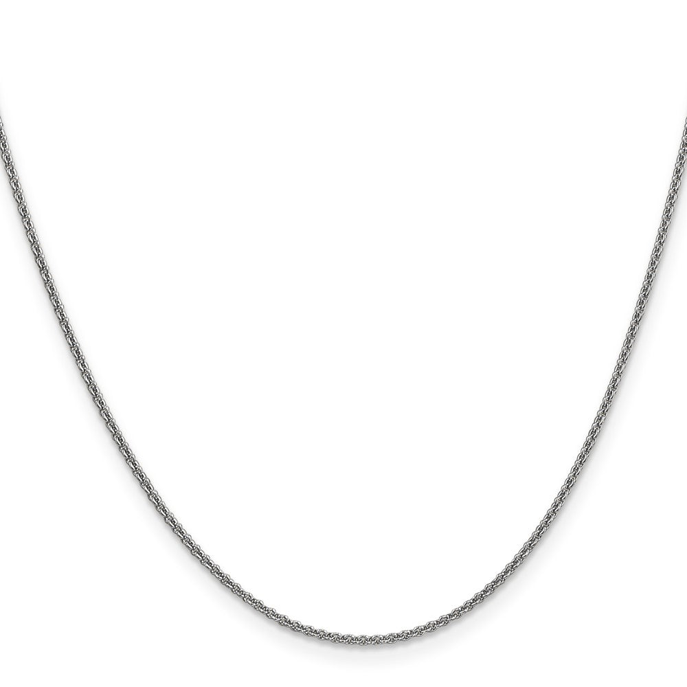 14K White Gold 26 inch 1.4mm Round Open Link Cable with Lobster Clasp Chain
