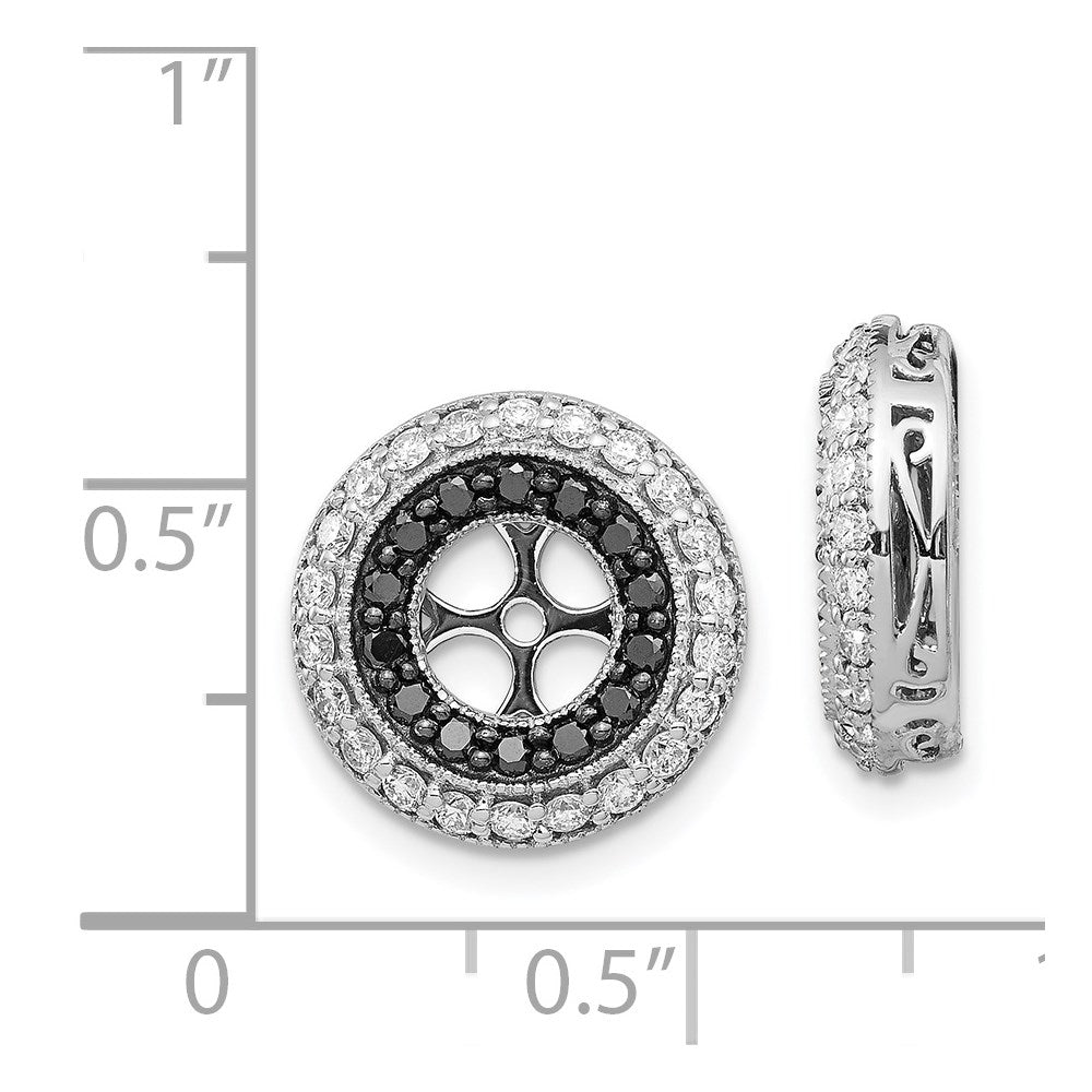 14k White Gold Black and White Diamond Earring Jackets