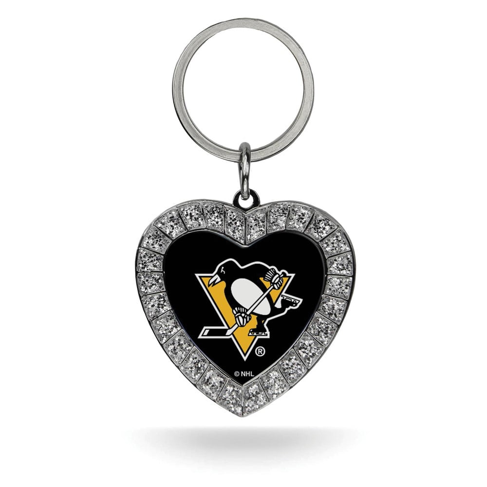NHL Pittsburgh Penguins Rhinestone Heart Key Ring QGC7981