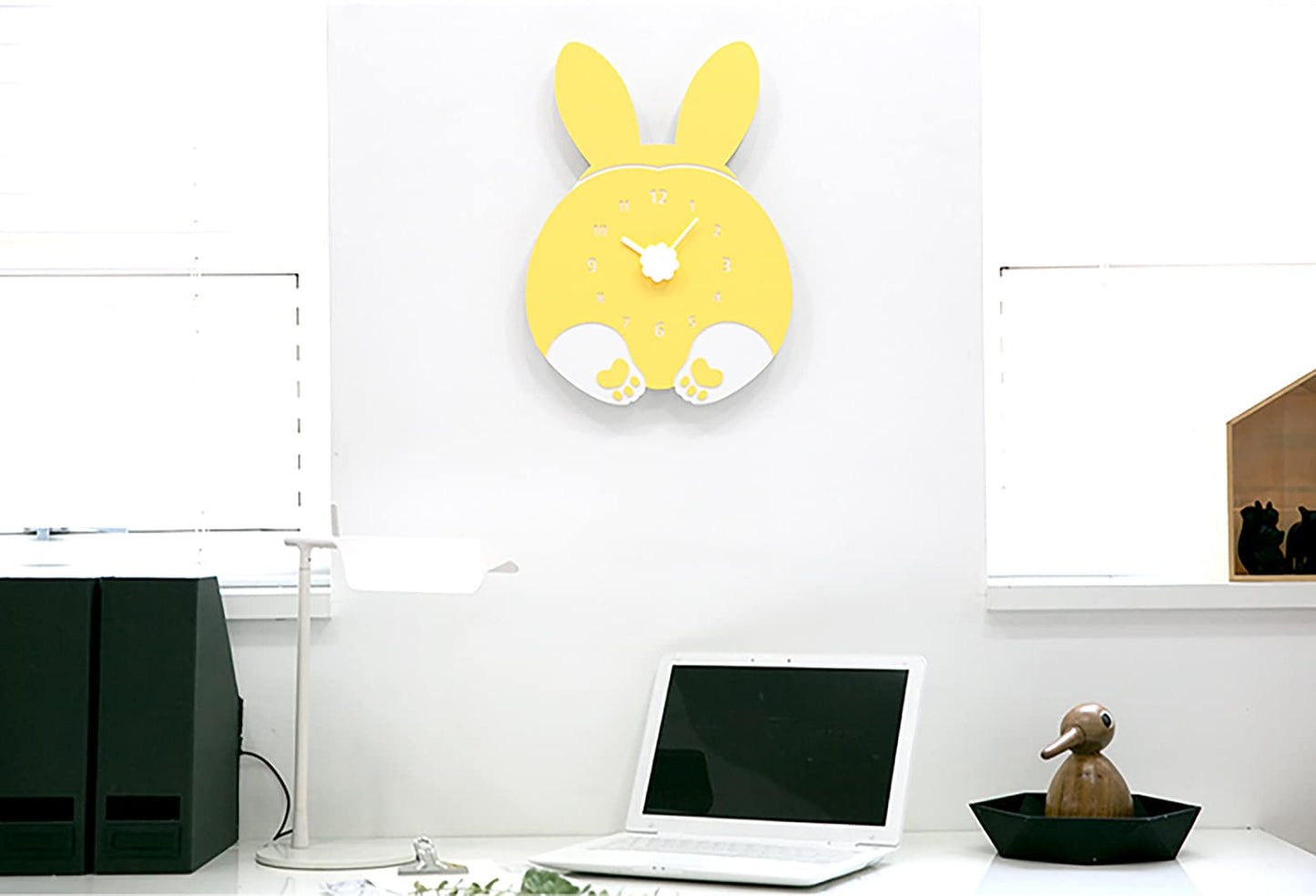 Modern Minimalist Silent Wall Clock Funny Animal Collection (Rabbit Butt)