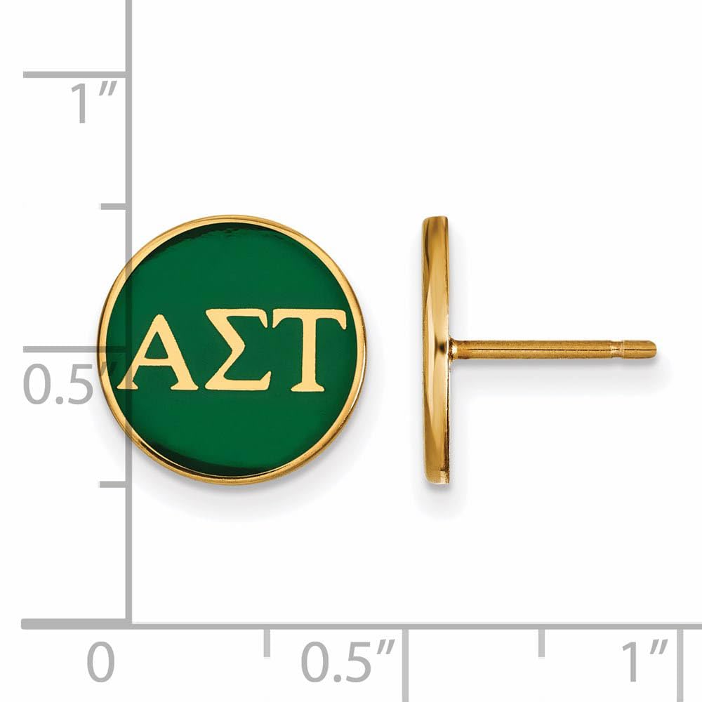 Sterling Silver Gp Alpha Sigma Tau Enameled Post Earrings