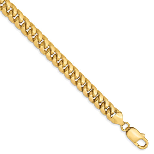 10K 7.3mm Semi-Solid Miami Cuban Chain 8  inches