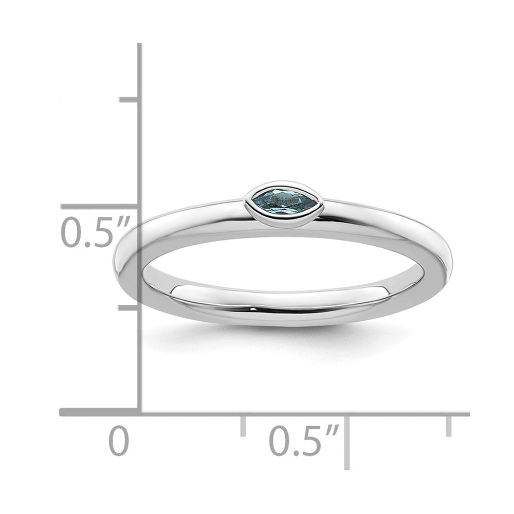 Sterling Silver Stackable Expressions Blue Topaz Ring Size -7