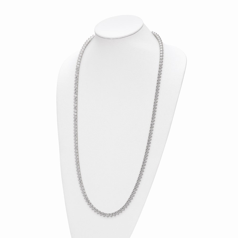 Sterling Shimmer Sterling Silver Rhodium-plated 36 inch 155 Stone CZ Riviera Necklace 36 Inches