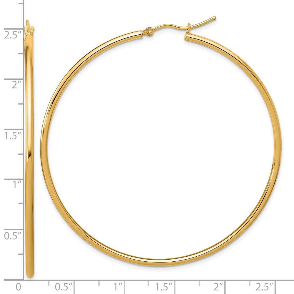 14k Polished 2x60mm Polished Hoop Earrings