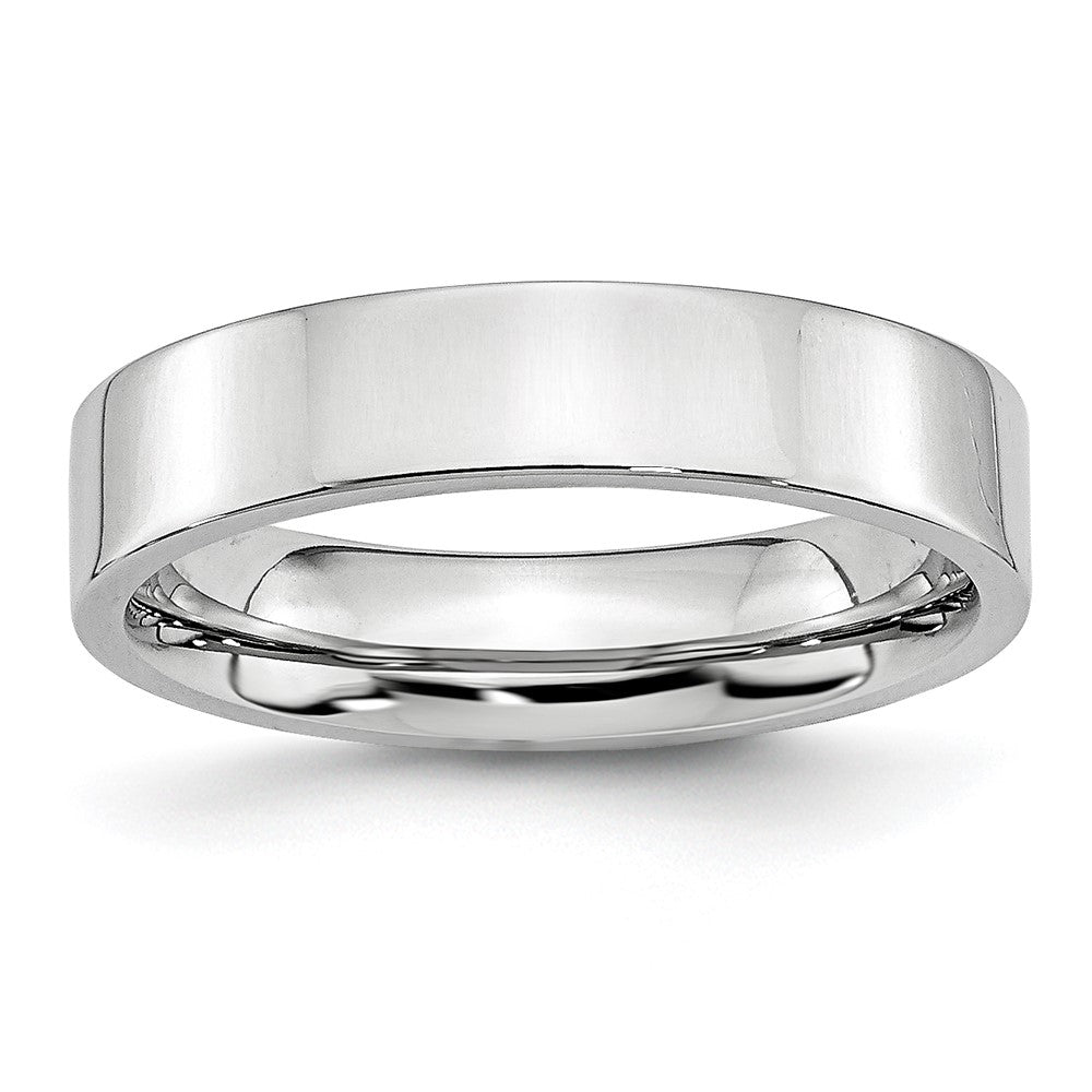 Cobalt Flat Polished 5mm Band Size - 7.5