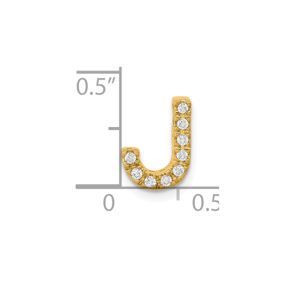 10K  Diamond Letter J Initial Charm