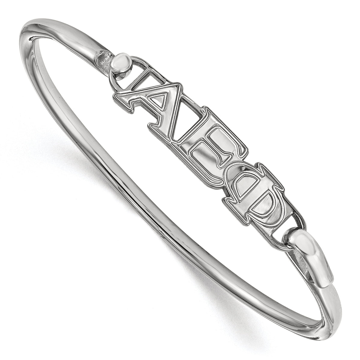 Sterling Silver Official Licensed Greek Sororities Alpha Epsilon Phi Small Hook and Clasp Bangle