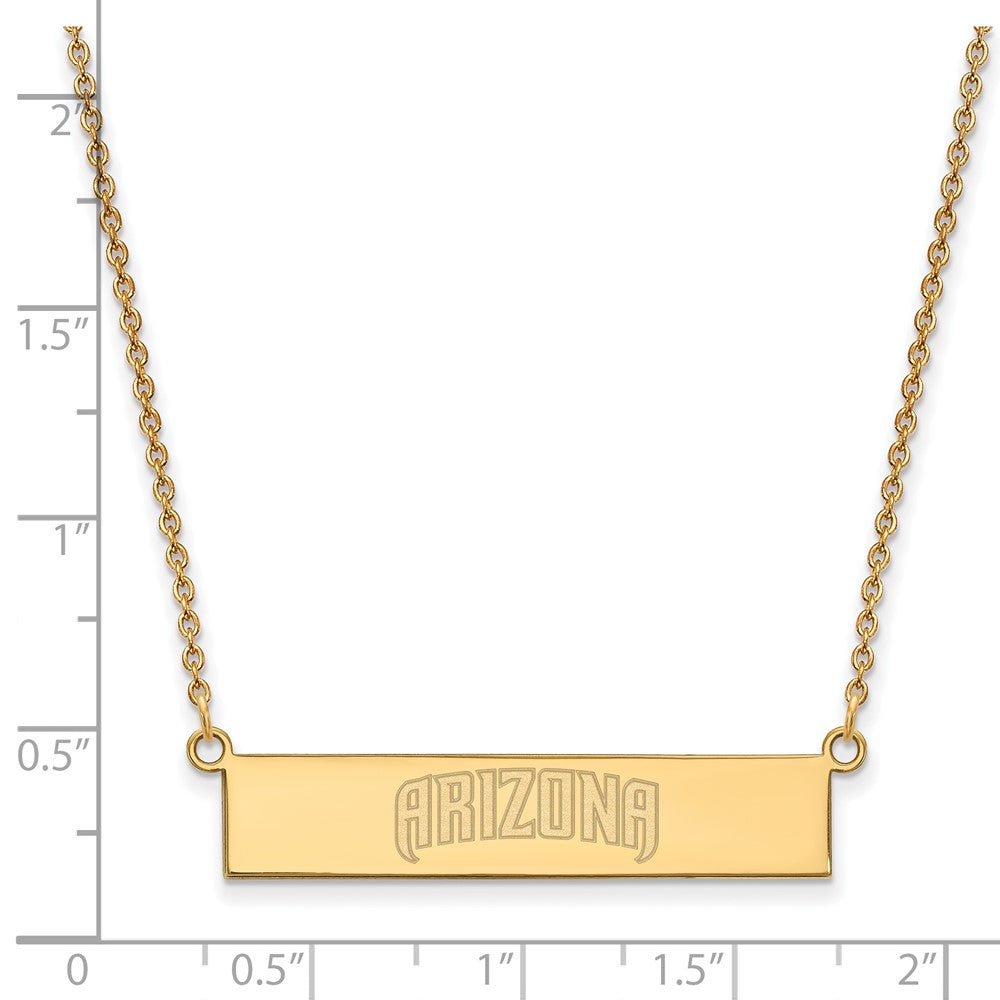 Sterling Silver Gold-plated MLB LogoArt Arizona Diamondbacks Team Script Bar 18 inch Necklace