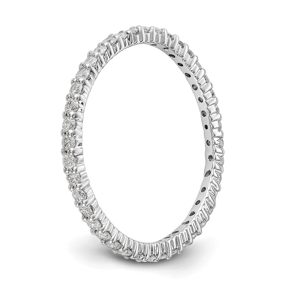 14k White Gold 1/2 carat Lab Grown Diamond VS/SI+ G+ Size 5.5 Shared Prong Eternity Band