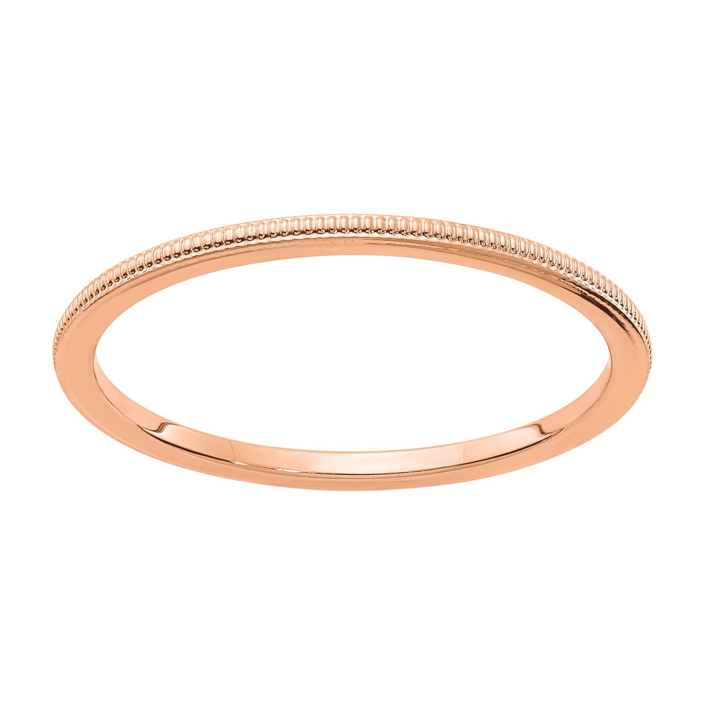 Stackable Expressions 10 Karat Rose Gold 1.2mm Milgrain Band