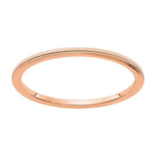 Stackable Expressions 10 Karat Rose Gold 1.2mm Milgrain Band