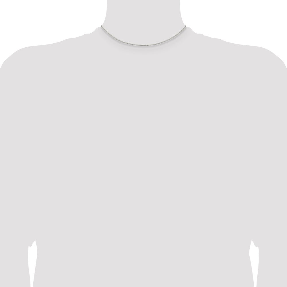 Sterling Silver Rhodium-plated 1.1mm Box Chain 14 Inches