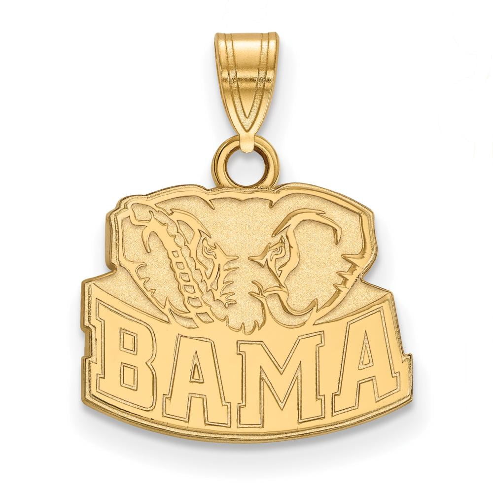 Sterling Silver Gold-plated LogoArt University of Alabama Elephant Small Pendant Q-GP074UAL
