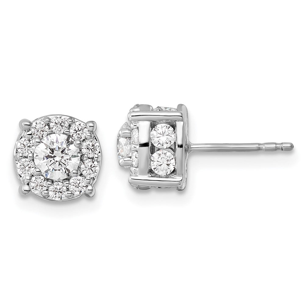 14k White Gold 1 1/2 carat Lab Grown Diamond VS/SI+ G+ Post Earrings