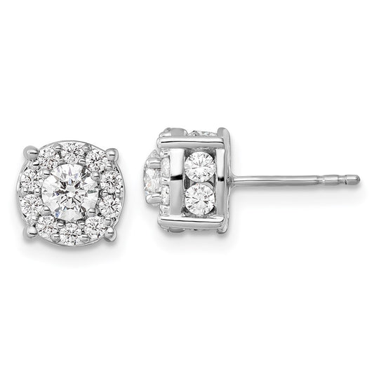 14k White Gold 1 1/2 carat Lab Grown Diamond VS/SI+ G+ Post Earrings