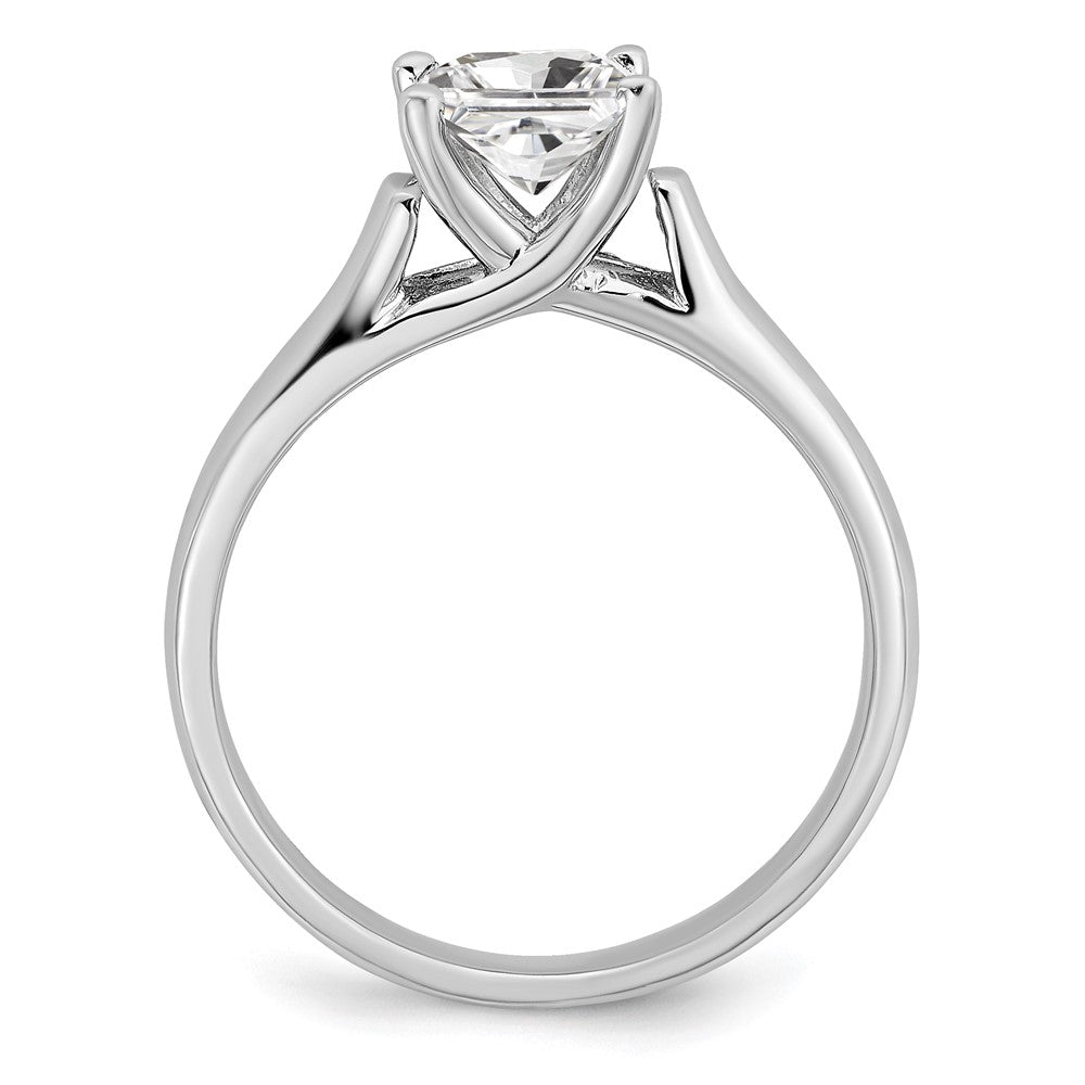 Sterling Silver Rhodium-plated Diamonore 4.5mm Princess Cut Ring