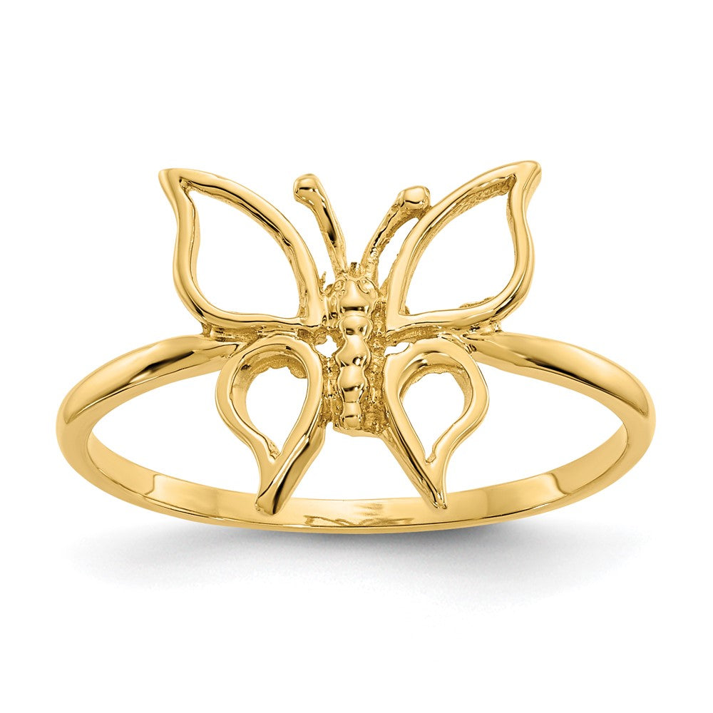14k Polished Butterfly Ring Size 7