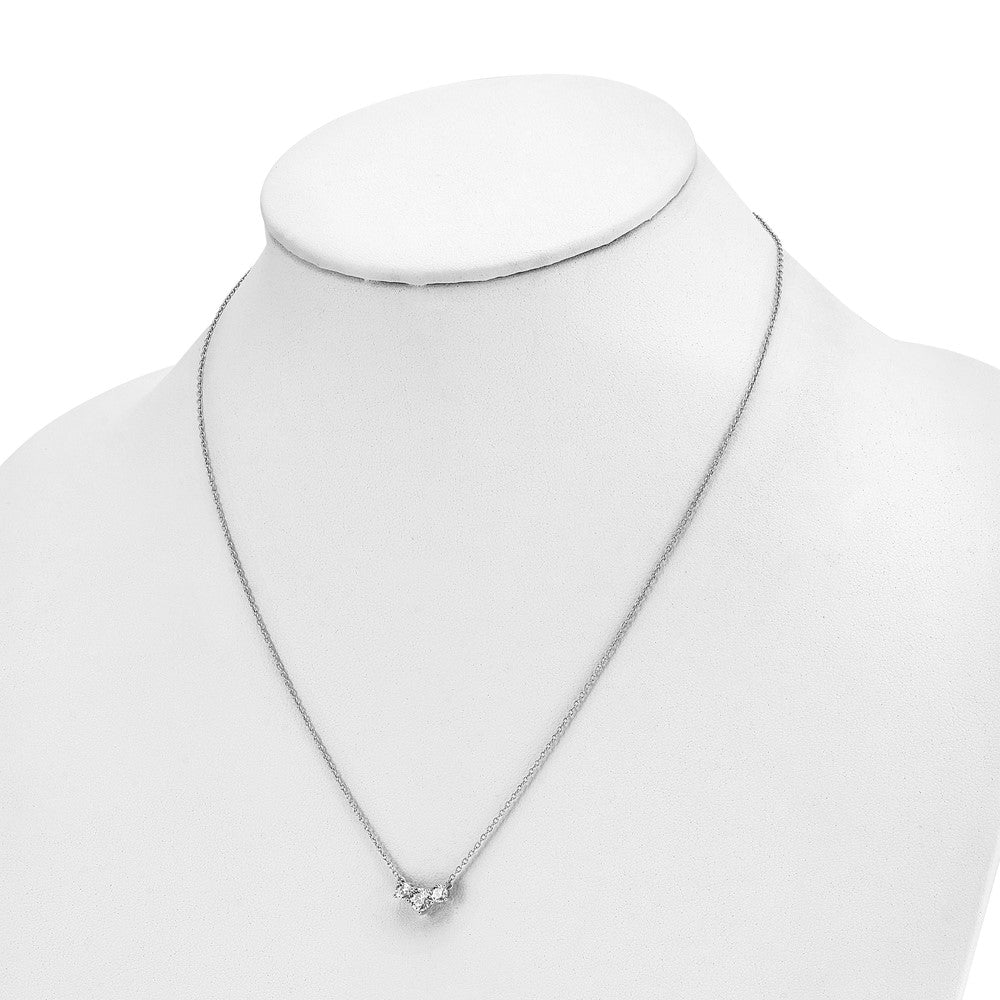 14k White Gold 3/4 carat Lab Grown Diamond VS/SI+ G+ 18 inch Three Stone Necklace