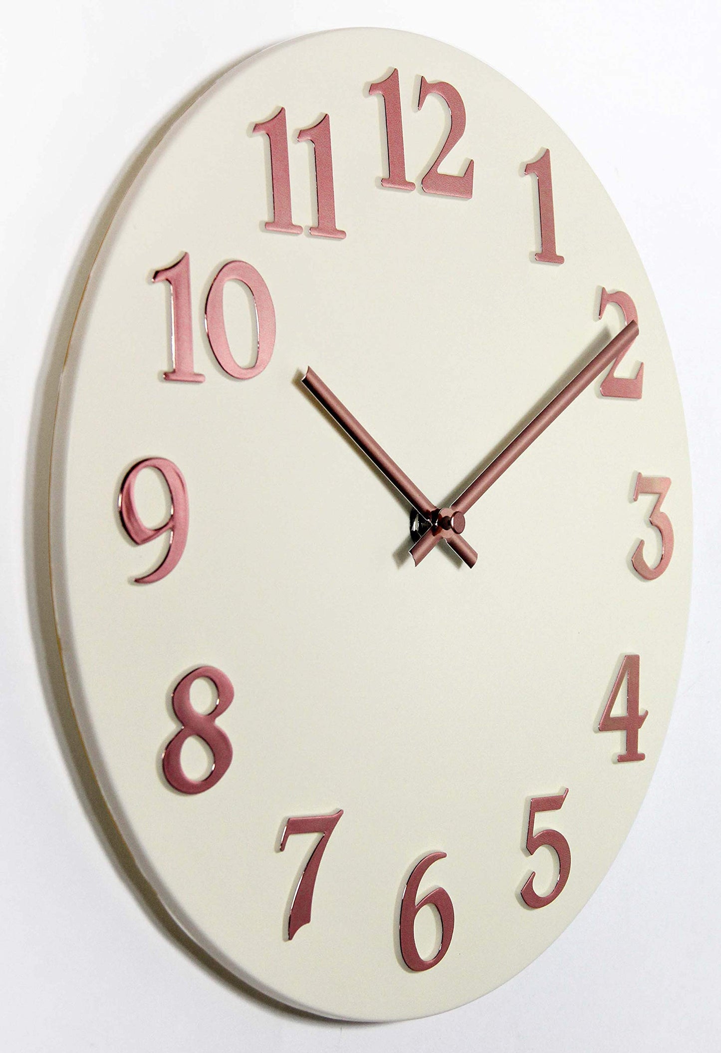 Infinity Instruments Vogue Round Ivory & Rose Gold 12-inch Analog Wall Clock