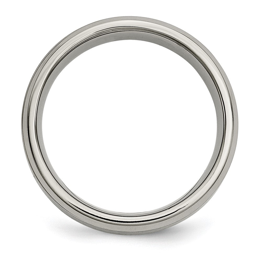 Titanium Brushed Center 1/20ct Diamond 7mm Band Size - 12.5