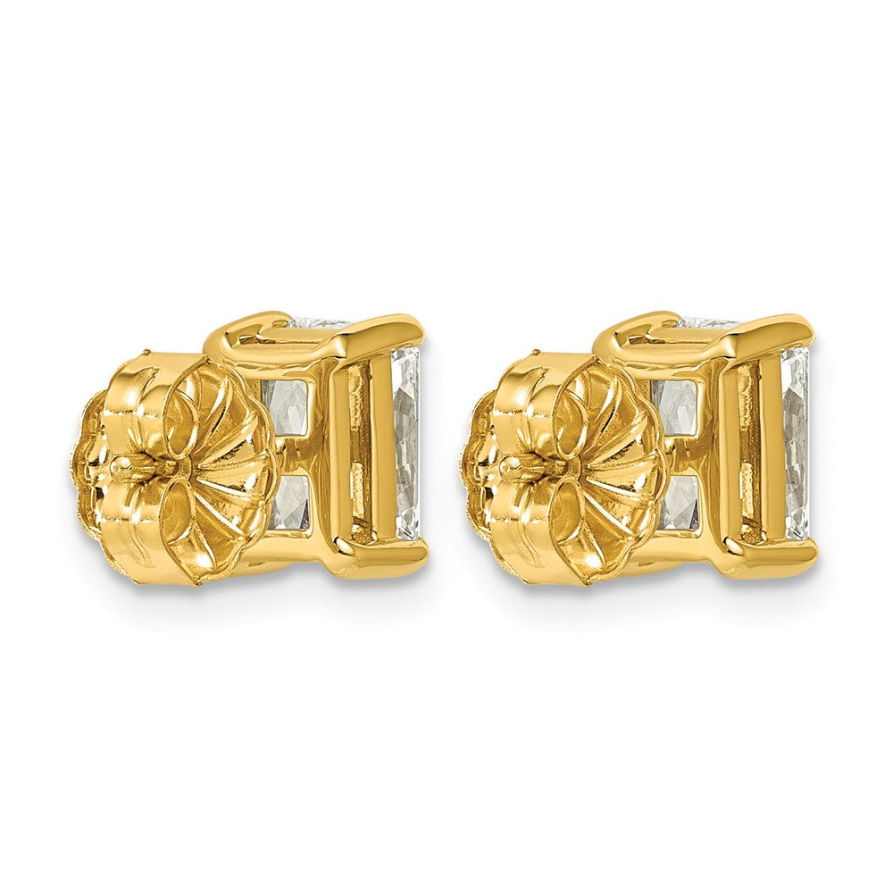 14k 2 carat Lab Grown Diamond VS+ F+ Radiant Complete Four Prong Stud Earrings