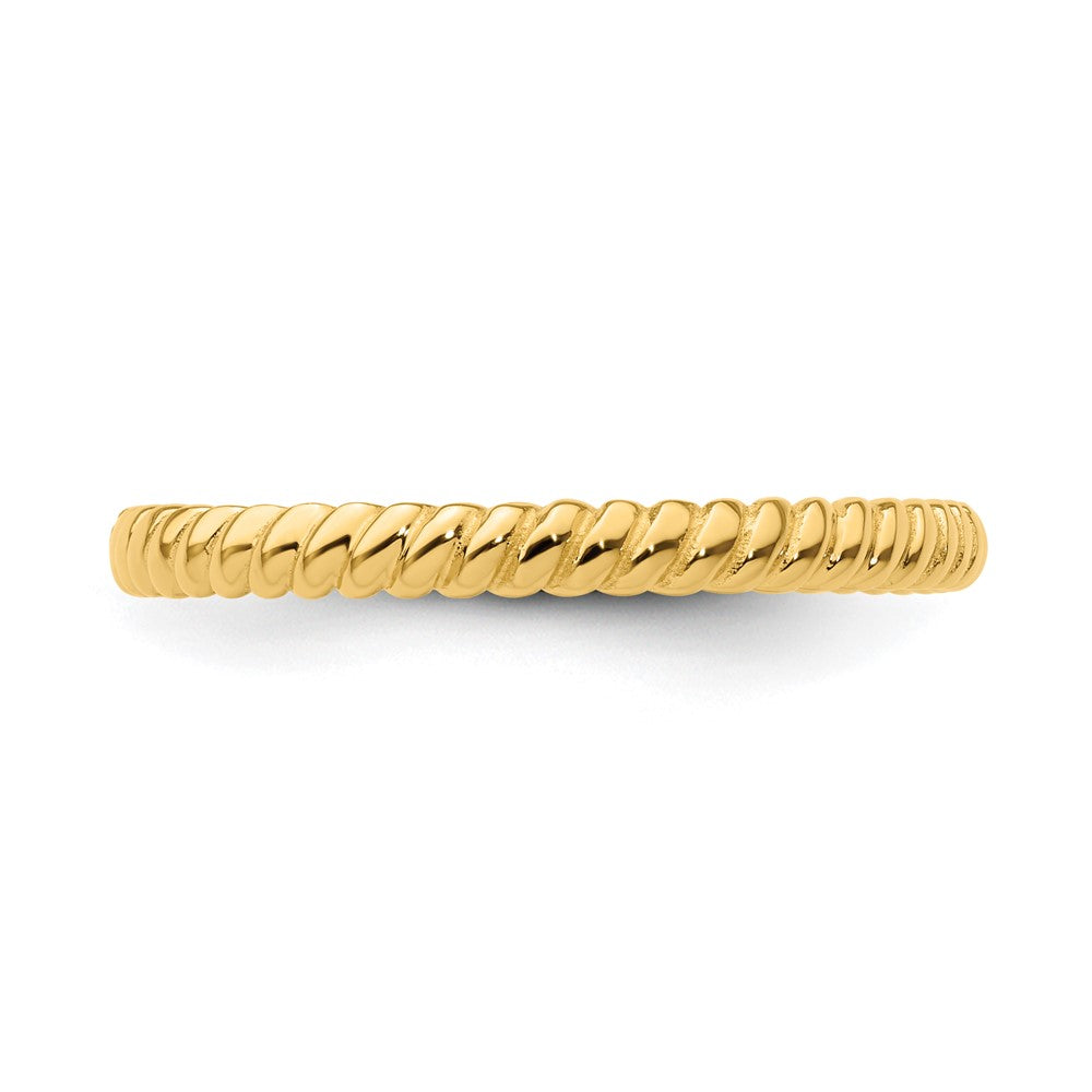 Sterling Silver Stackable Expressions Gold-plated Twisted Ring Size -10