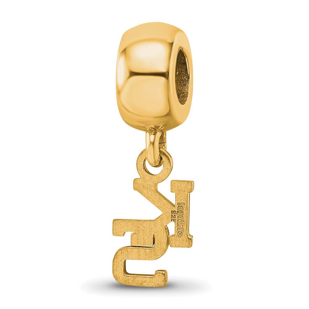 Sterling Silver Gold-plated LogoArt Kansas State University K-S Extra Small Dangle Bead Charm Q-GP058KSU