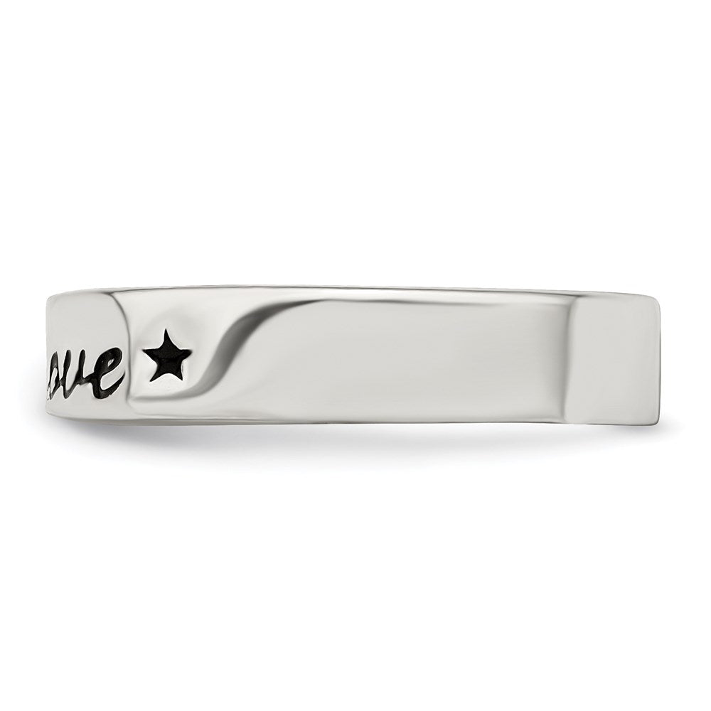Sterling Silver Antiqued & Polished Love Ring
