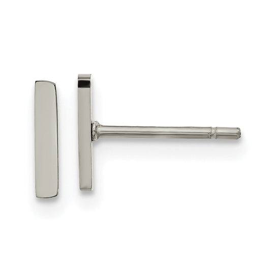 Stainless Steel Polished Vertical Bar Earrings