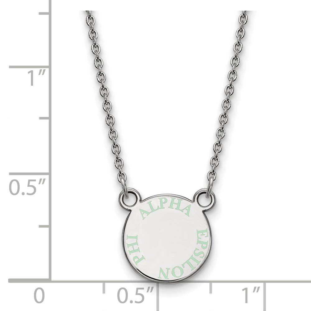 Sterling Silver 18in Official Licensed Greek Sororities Alpha Epsilon Phi XS Enamel Pendant w/Necklace
