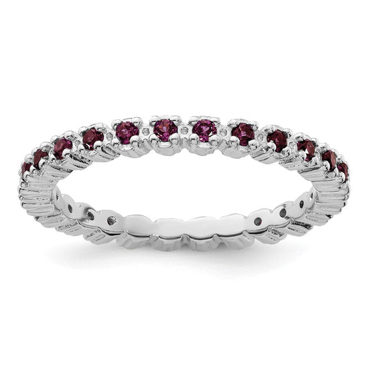 Sterling Silver Stackable Expressions Rhodolite Garnet Ring Size -10