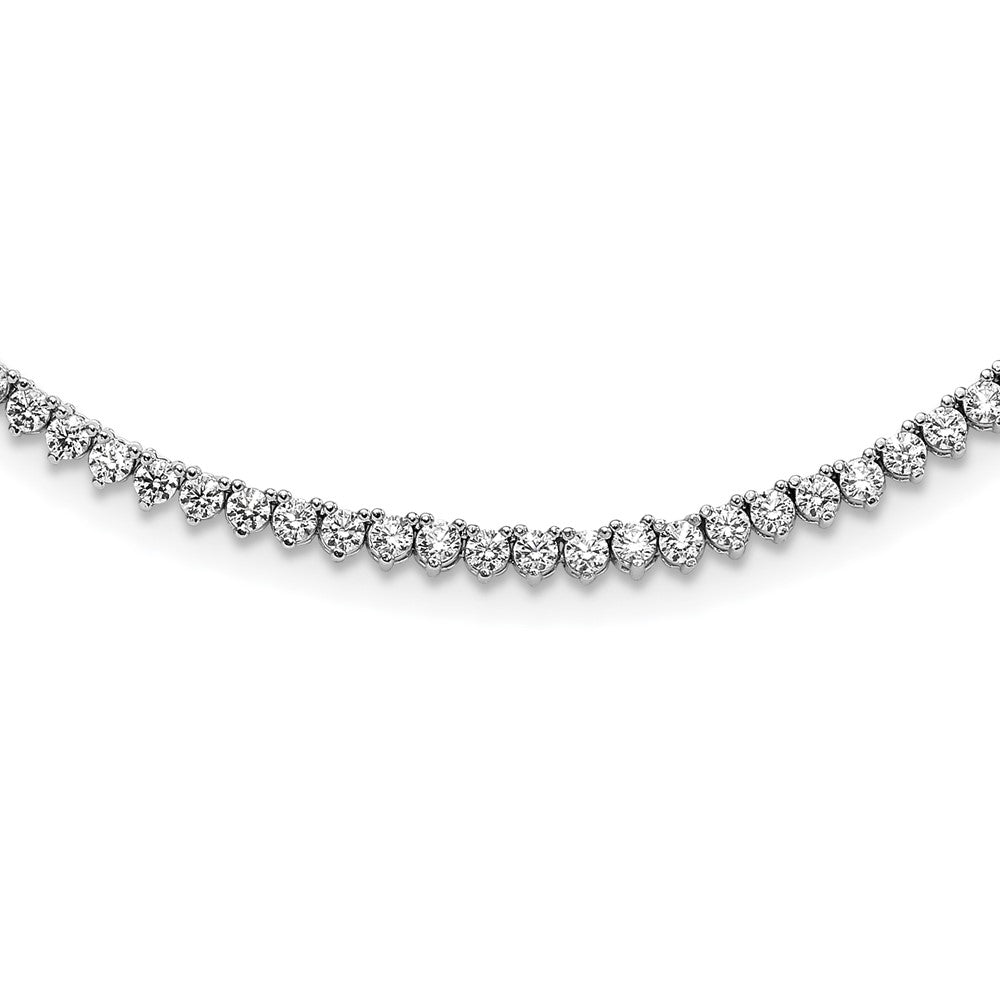 Sterling Shimmer Sterling Silver Rhodium-plated 24 inch 218 Stone CZ Riviera Necklace 24 Inches