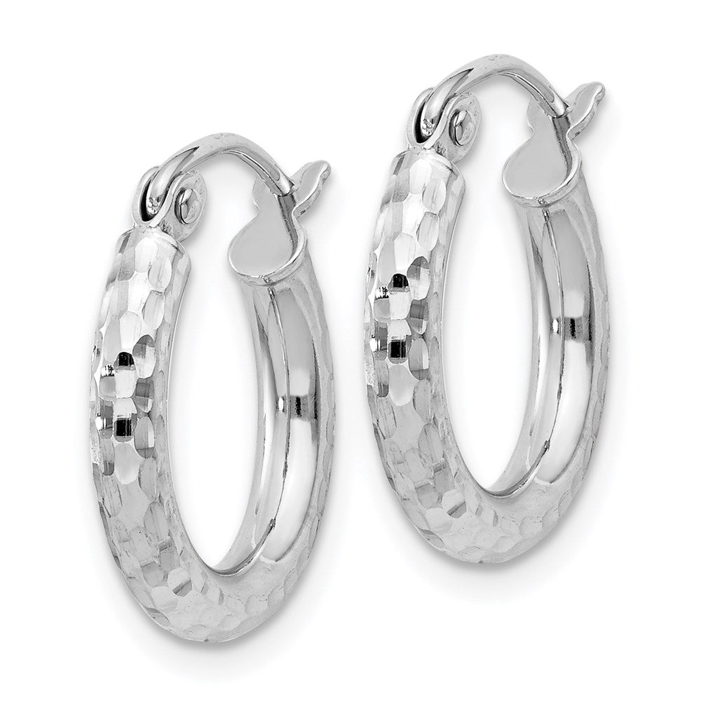 Sterling Silver Gold-Tone Polished 3x35mm Hoop Earrings