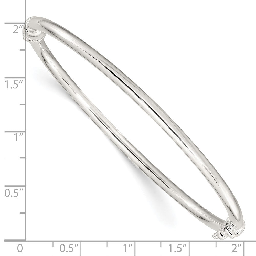Sterling Silver Polished Hinged Bangle 7 inches
