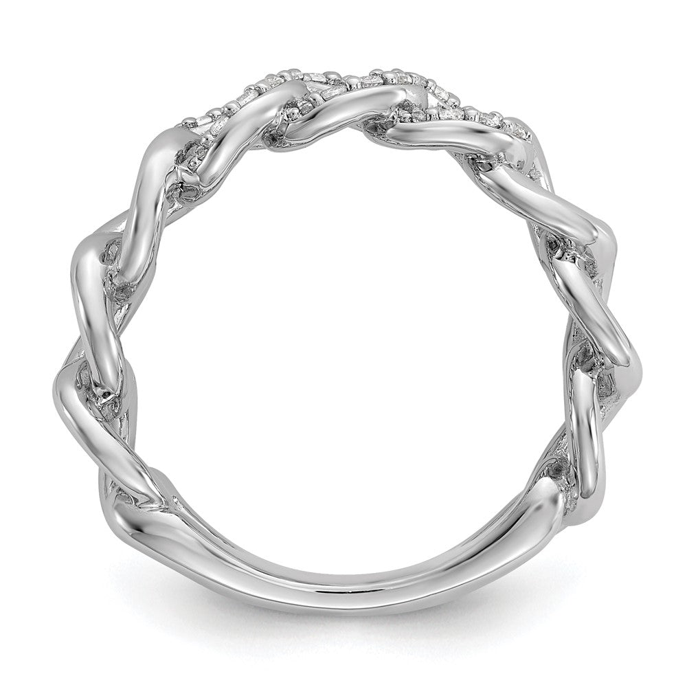 Sterling Shimmer Sterling Silver Rhodium-plated CZ 30 Stone Size 9 Link Circles Ring