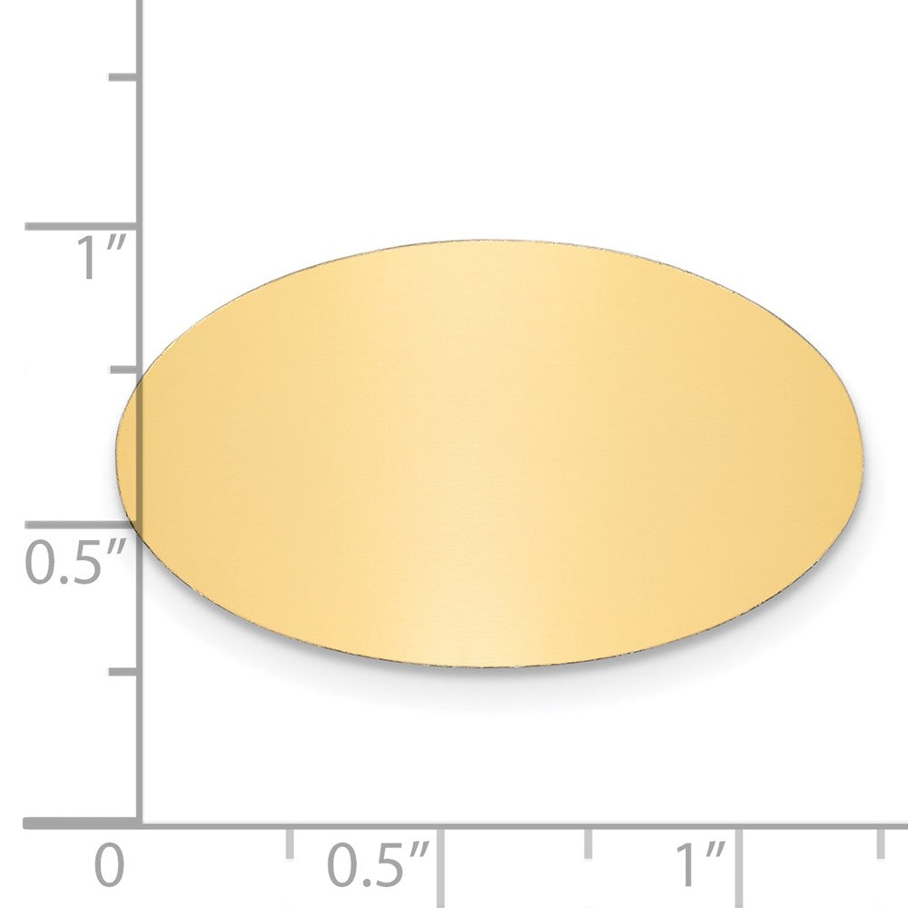 3/4 x 1 1/4 Oval Polished Brass Plates-Set of 6
