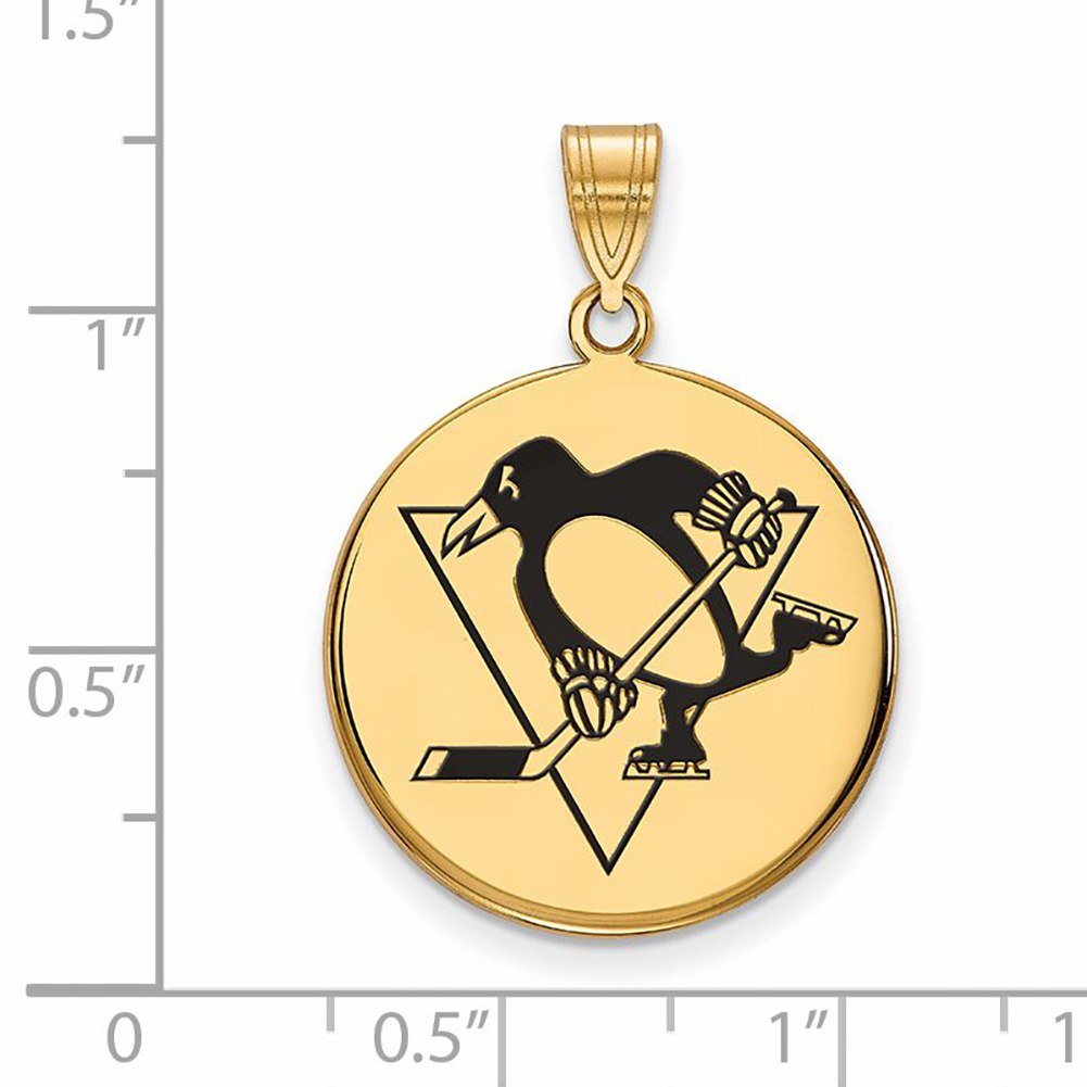 Sterling Silver Gold Plated NHL LogoArt Pittsburgh Penguins Enamel Pendant