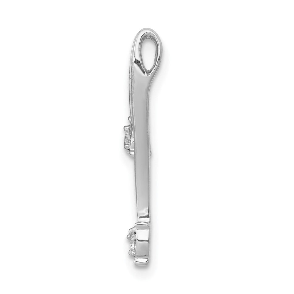 14k White Gold 1/10 carat Lab Grown Diamond VS/SI+ G+ Fancy Chain Slide Pendant