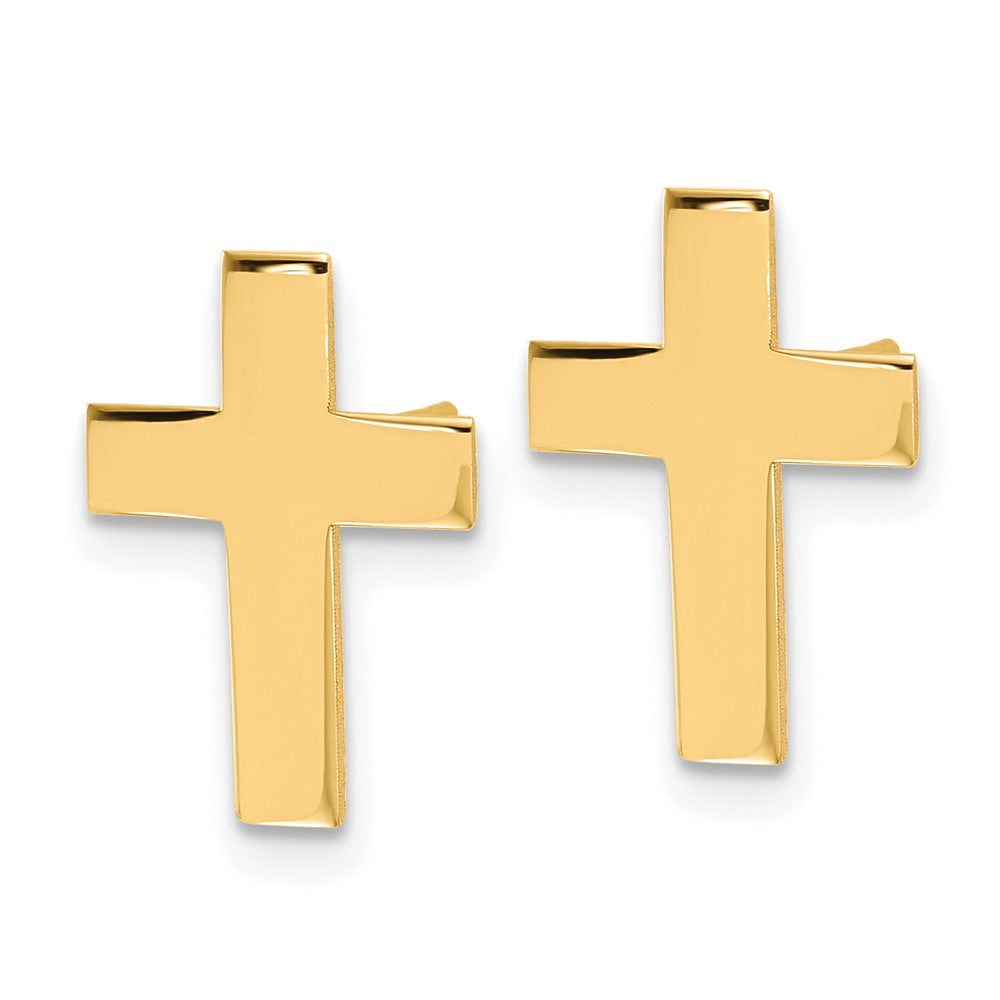 10k Polished Cross Earrings