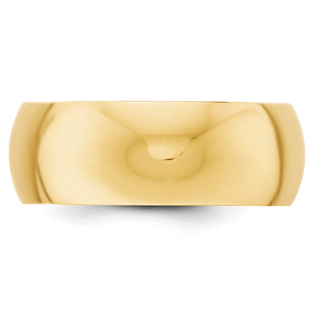 14k Yellow Gold 8mm Half-Round Wedding Band Size 10.5