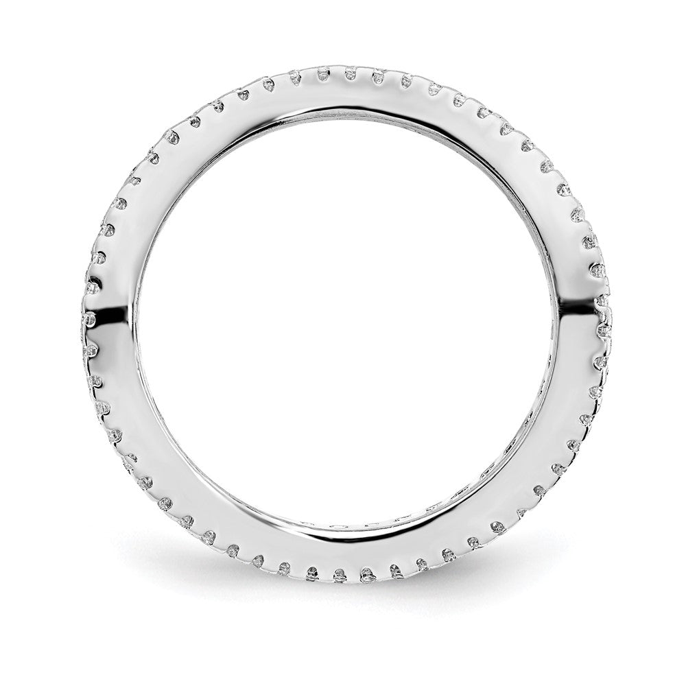 Prizma Sterling Silver Rhodium-plated White and Colorful Channel-Set CZ Ring